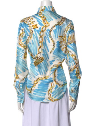 Moschino Couture Silk Printed Button-Up Top