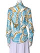 Moschino Couture Silk Printed Button-Up Top