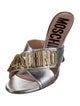 Moschino Couture Leather Printed Slides