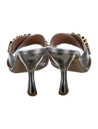 Moschino Couture Leather Printed Slides