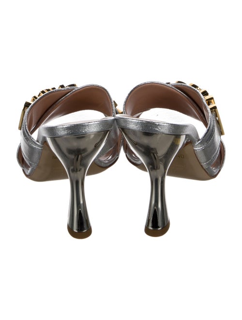 Moschino Couture Leather Printed Slides