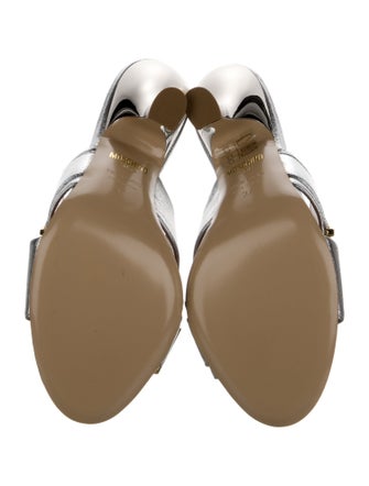 Moschino Couture Leather Printed Slides