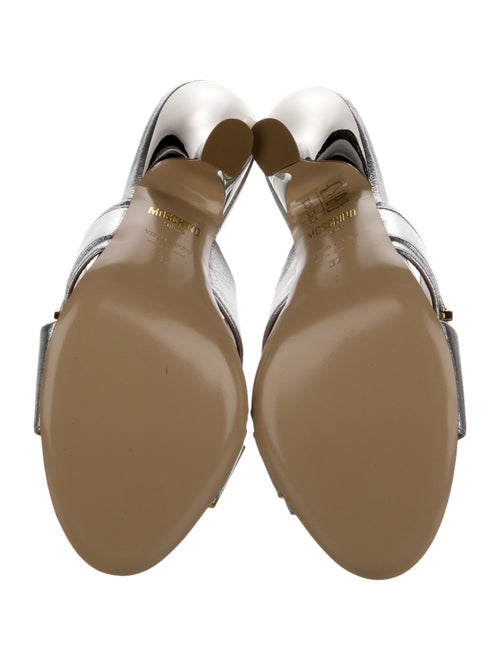 Moschino Couture Leather Printed Slides