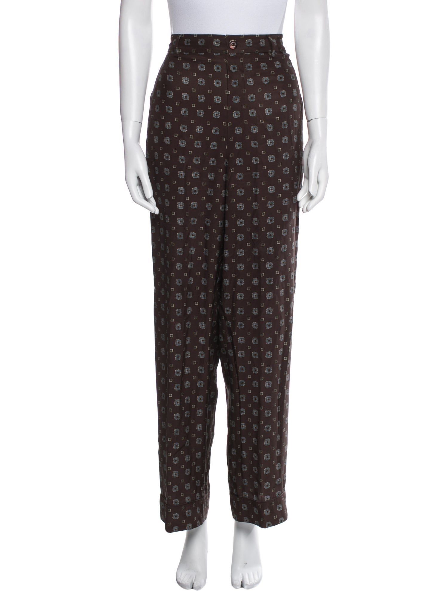 Moschino Couture Silk Wide Leg Pants