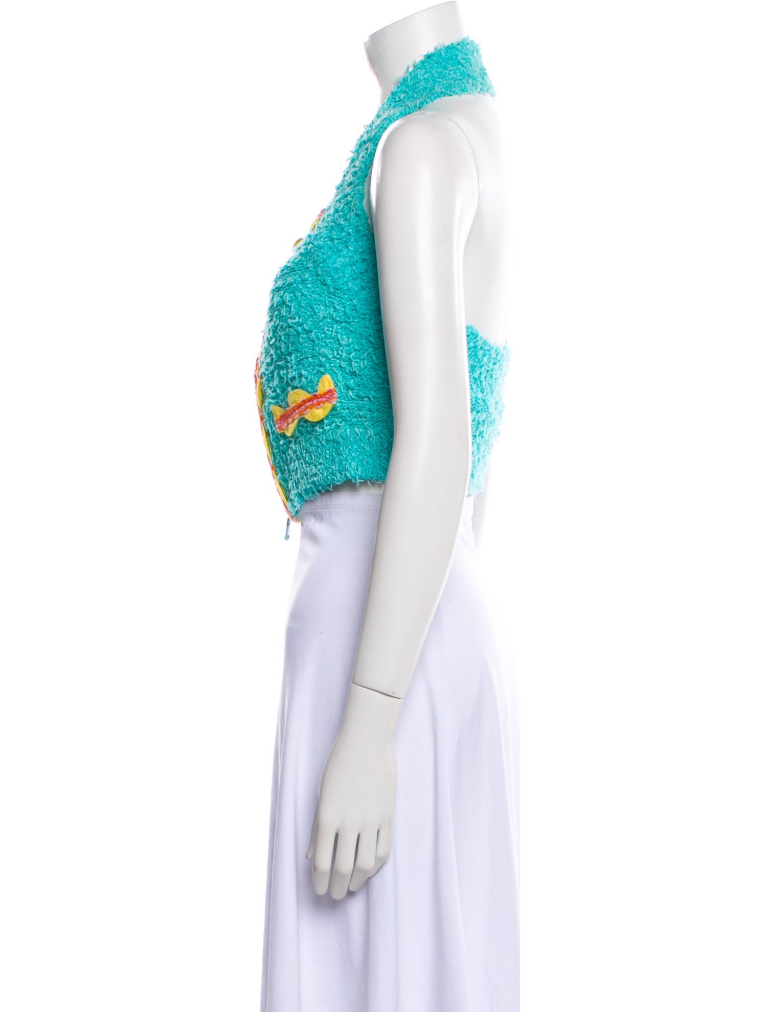 Moschino Couture Printed Halterneck Crop Top