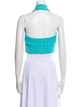 Moschino Couture Printed Halterneck Crop Top