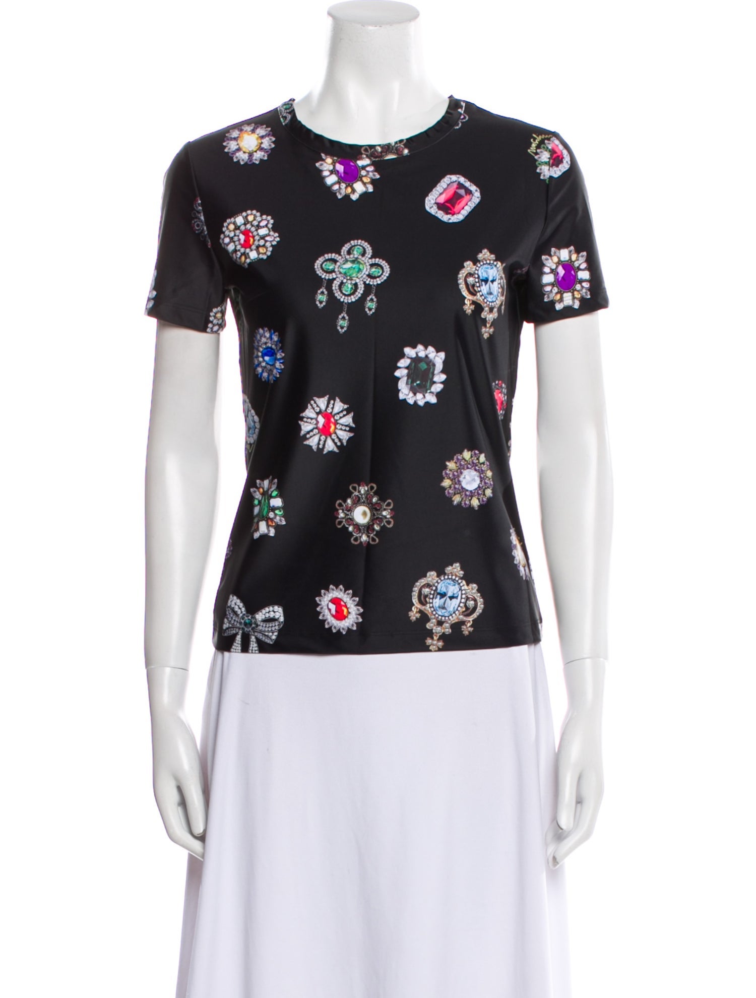 Moschino Couture Floral Print Crew Neck T-Shirt