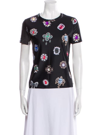 Moschino Couture Floral Print Crew Neck T-Shirt
