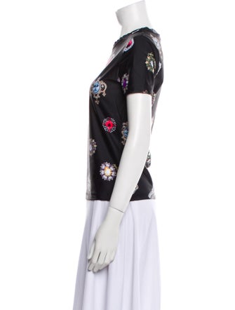 Moschino Couture Floral Print Crew Neck T-Shirt