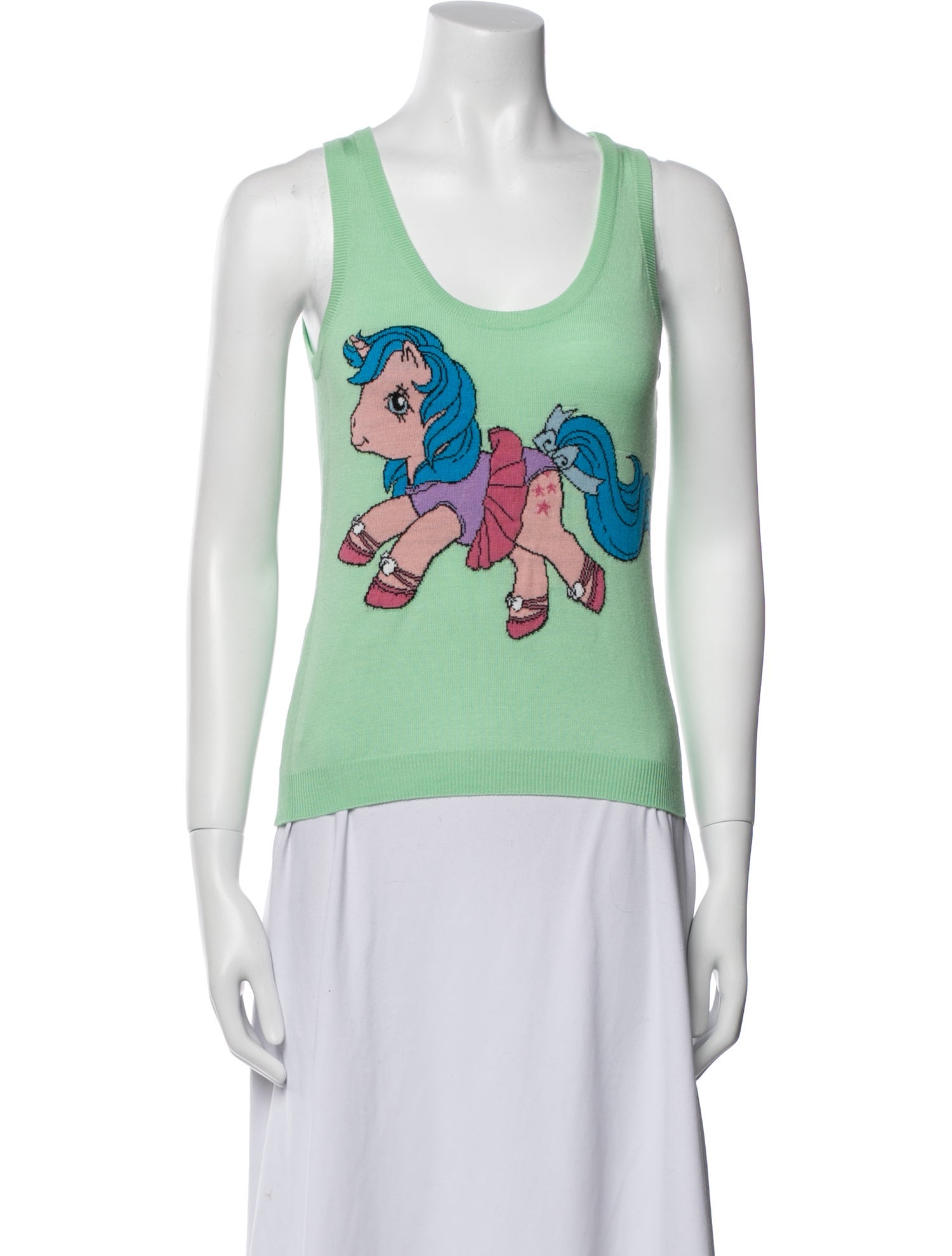 Moschino Couture Virgin Wool Graphic Print Top w/ Tags