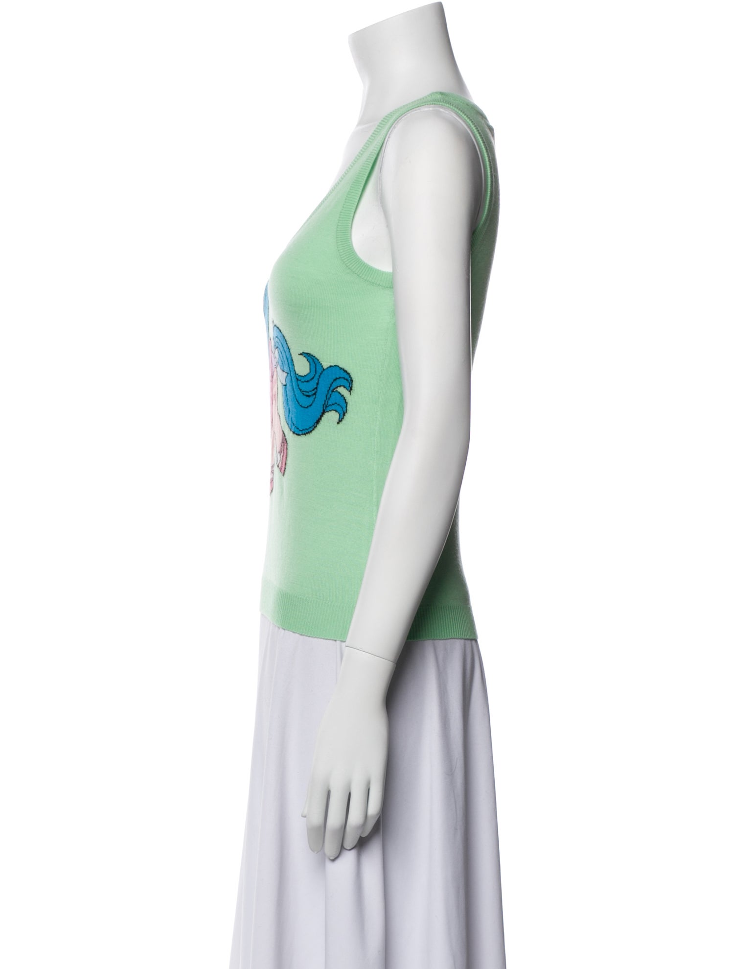 Moschino Couture Virgin Wool Graphic Print Top w/ Tags