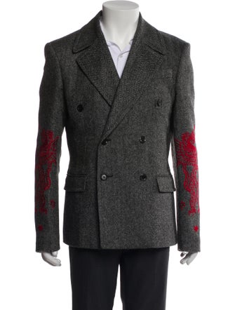 Moschino Couture Wool Tweed Pattern Peacoat