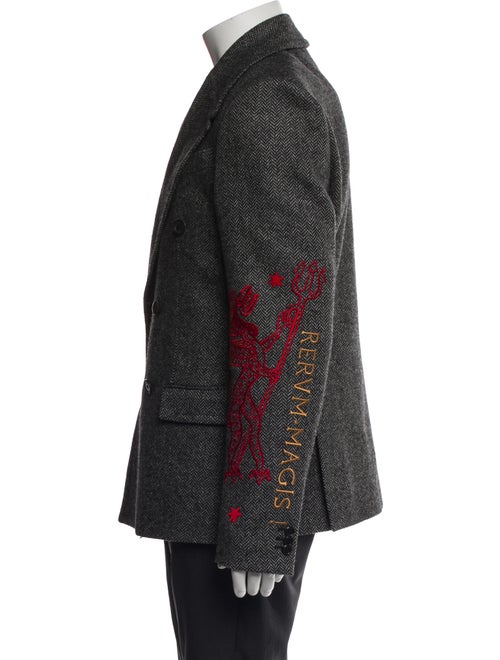 Moschino Couture Wool Tweed Pattern Peacoat