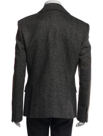 Moschino Couture Wool Tweed Pattern Peacoat