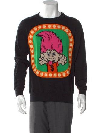 Moschino Couture Virgin Wool Graphic Print Pullover