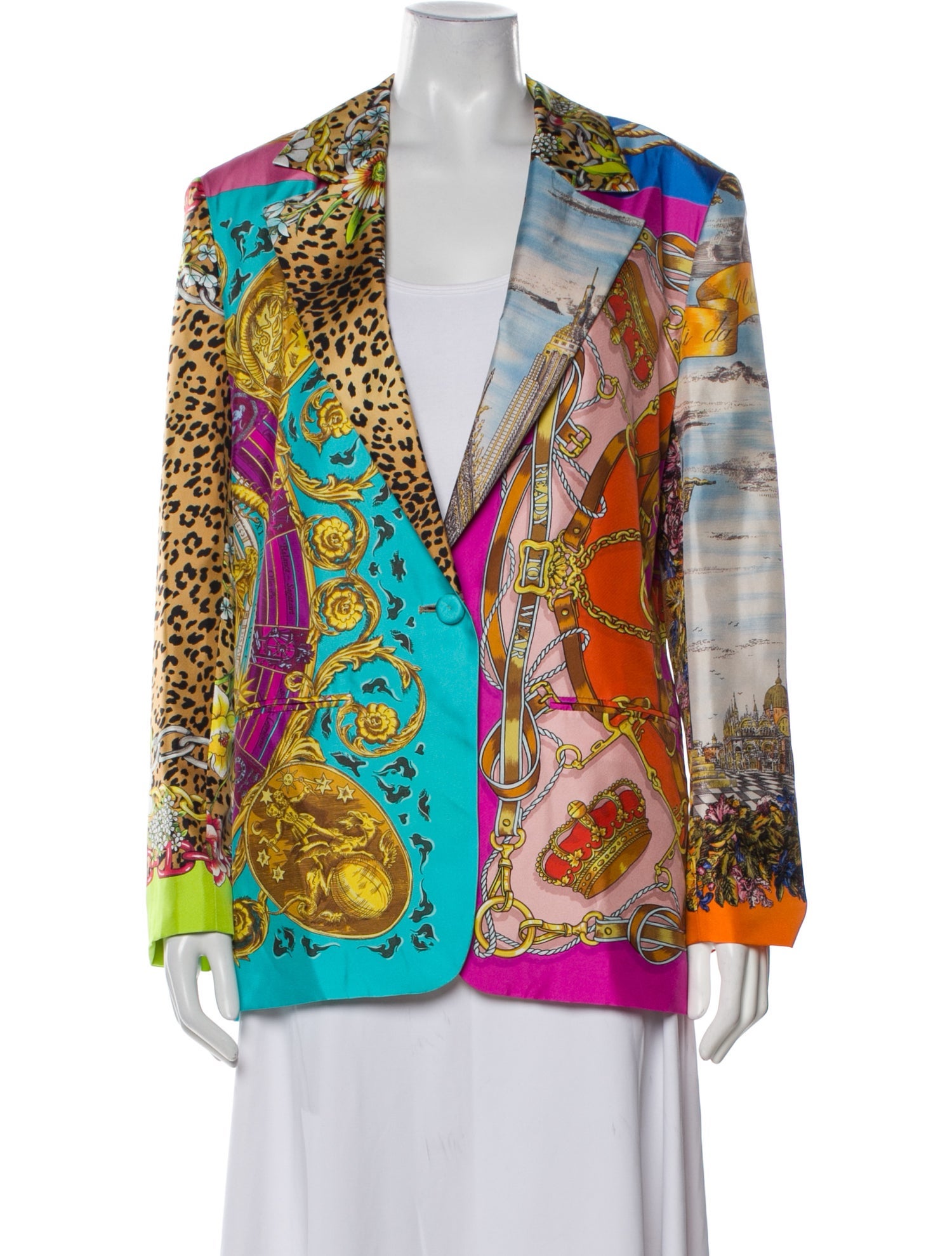 Moschino Couture Silk Printed Blazer w/ Tags