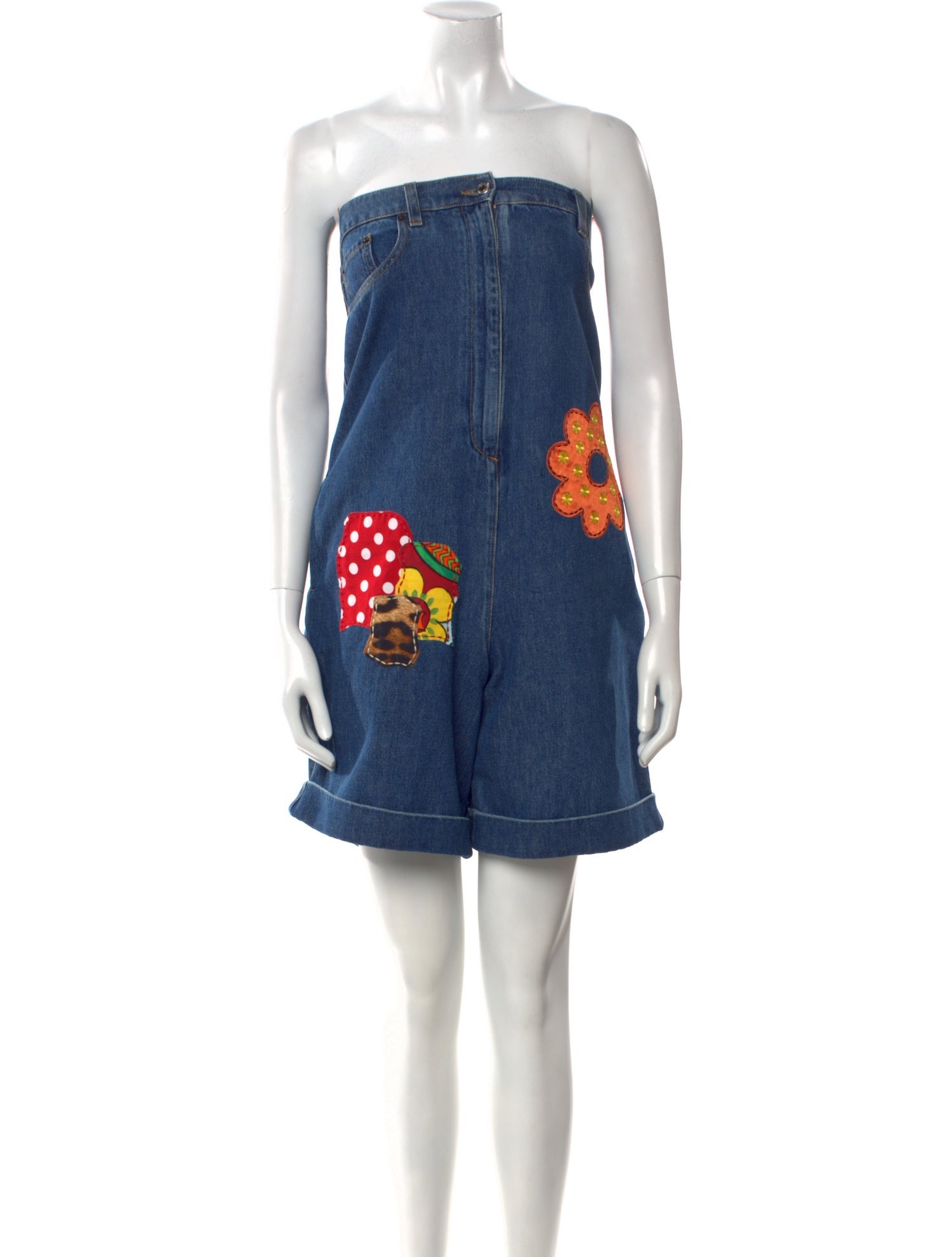 Moschino Couture Printed Strapless Romper w/ Tags