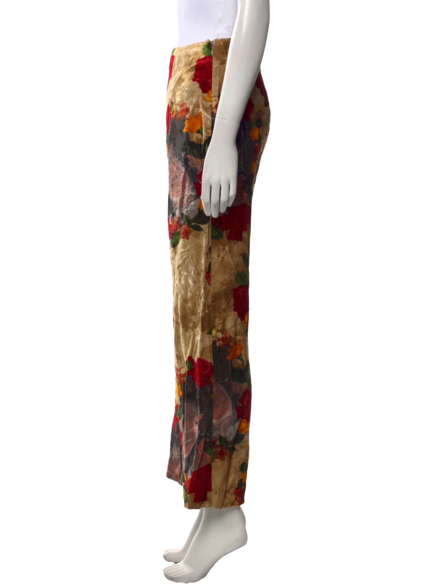Moschino Couture Floral Print Wide Leg Pants