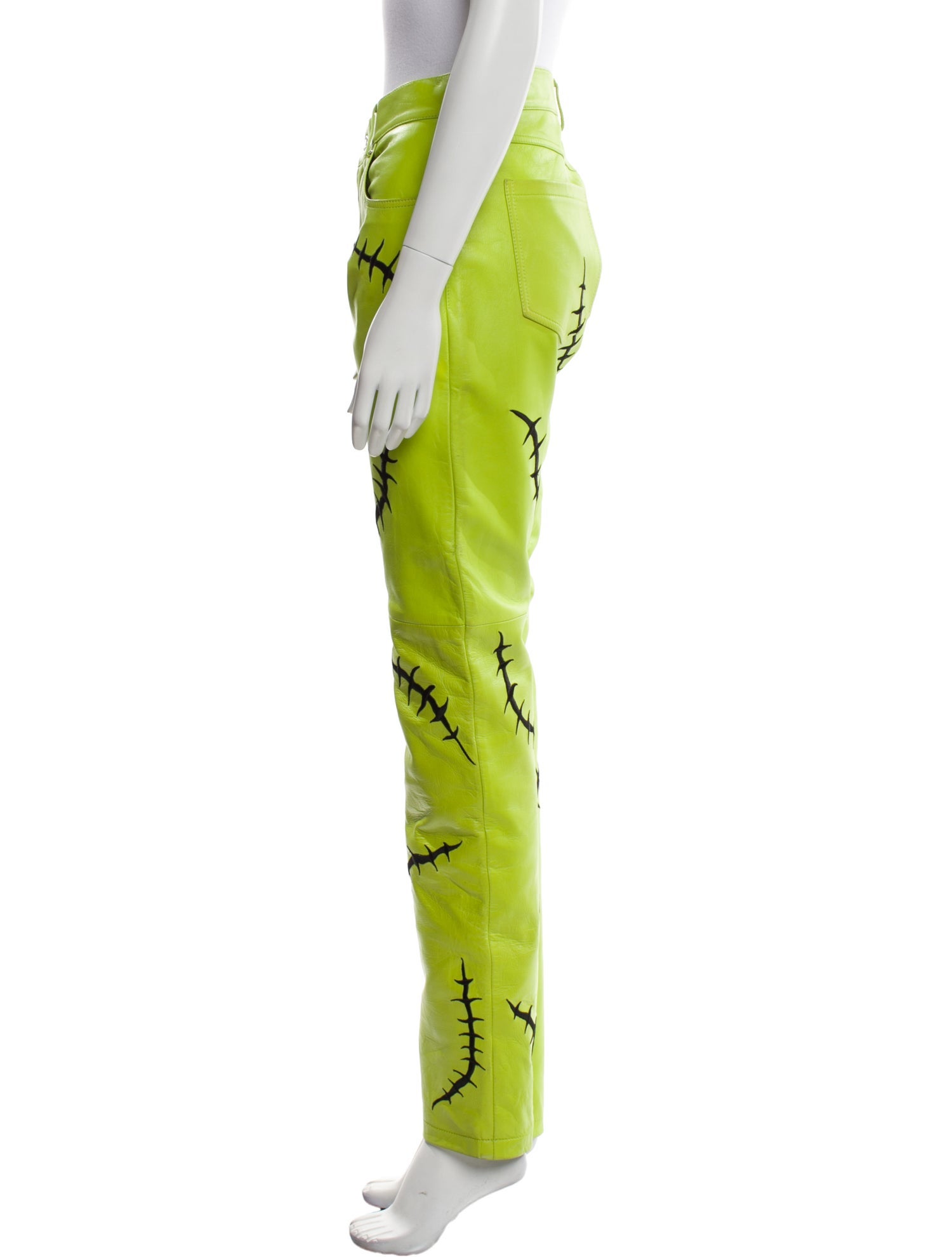 Moschino Couture Leather Straight Leg Pants