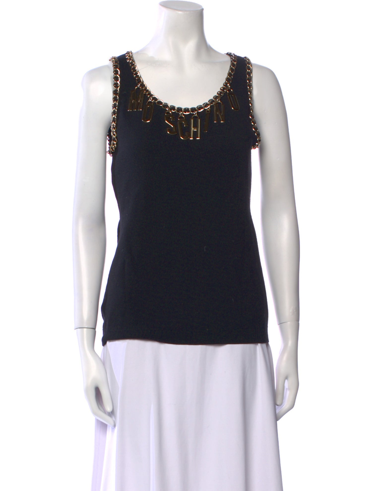 Moschino Couture Virgin Wool Scoop Neck Top