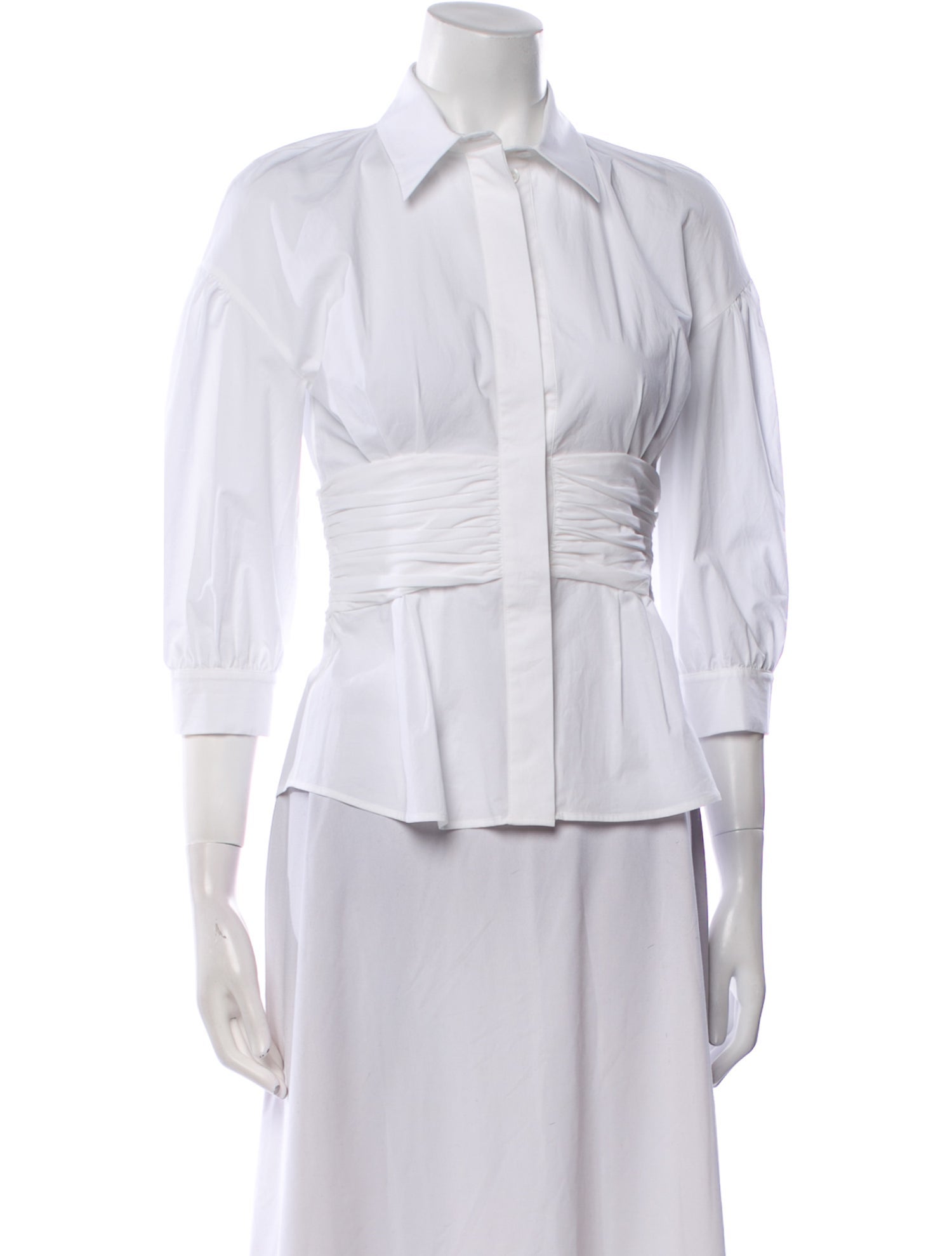 Moschino Couture Three-Quarter Sleeve Button-Up Top