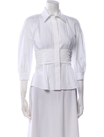 Moschino Couture Three-Quarter Sleeve Button-Up Top