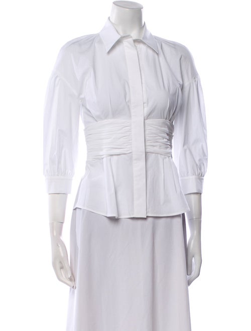 Moschino Couture Three-Quarter Sleeve Button-Up Top