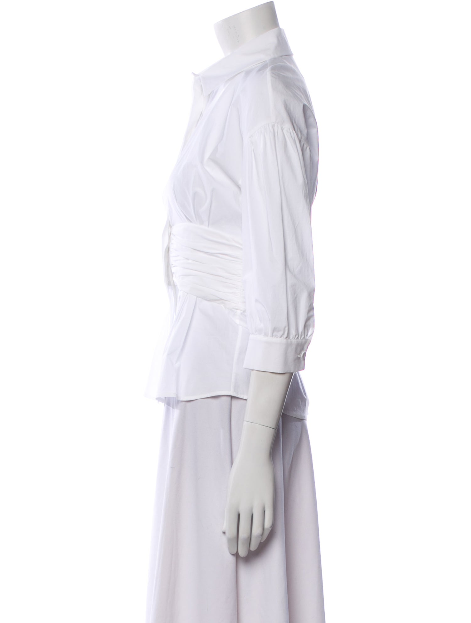 Moschino Couture Three-Quarter Sleeve Button-Up Top