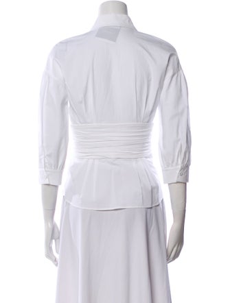 Moschino Couture Three-Quarter Sleeve Button-Up Top