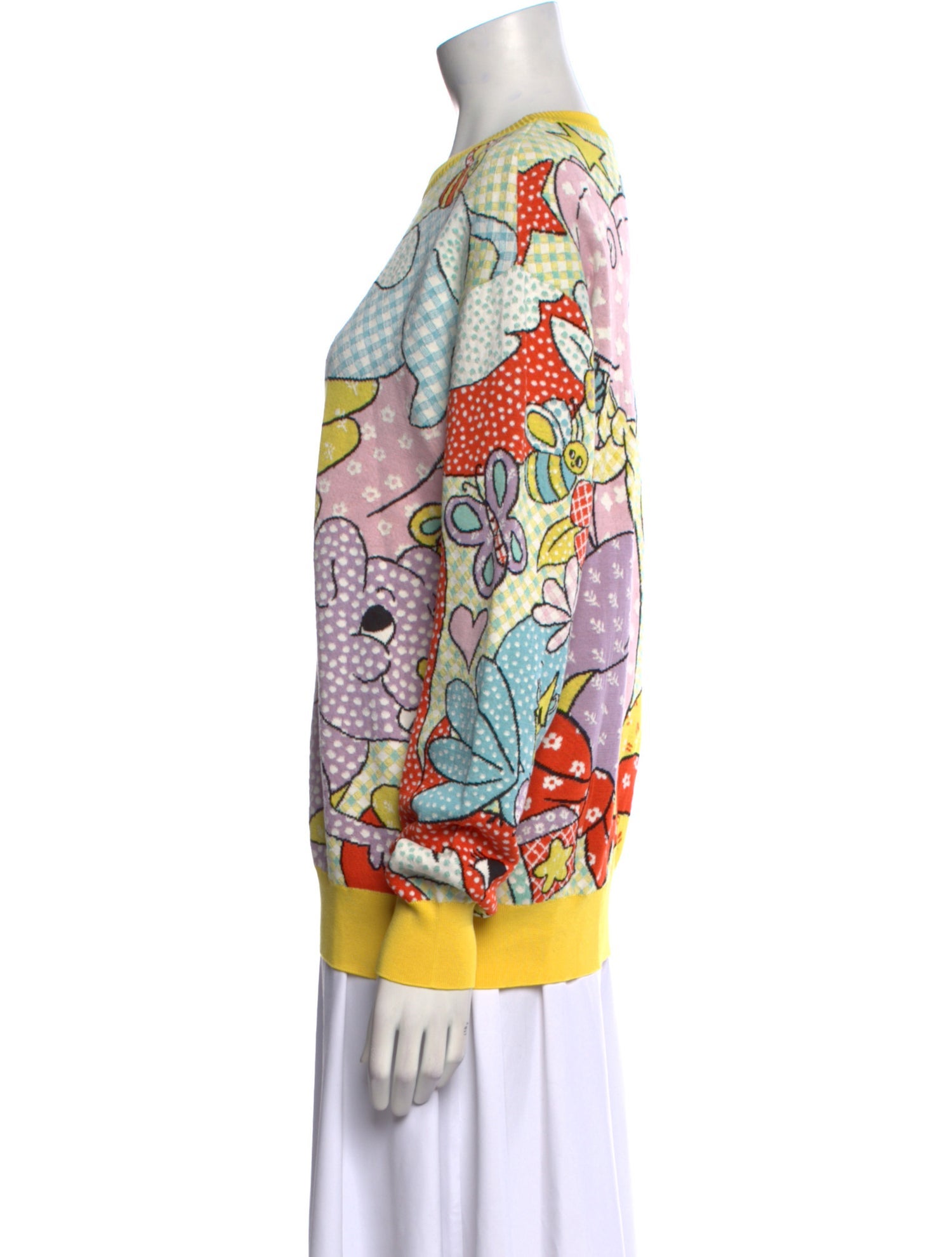 Moschino Couture Printed Scoop Neck Sweater