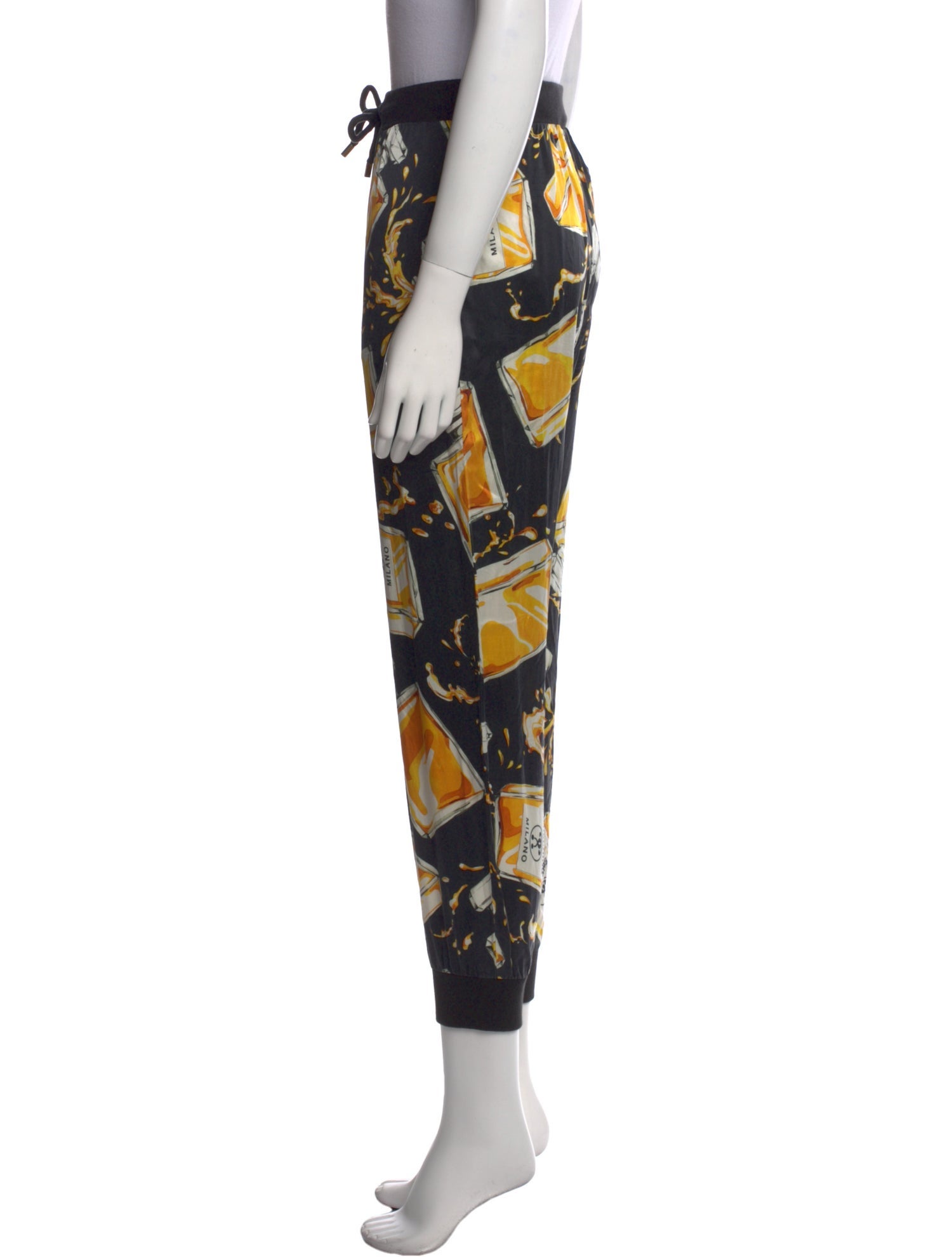 Moschino Couture Silk Skinny Leg Pants