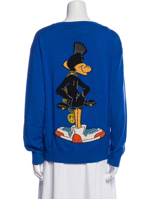 Moschino Couture Daffy Duck Intarsia Wool Sweater Virgin Wool Sweater