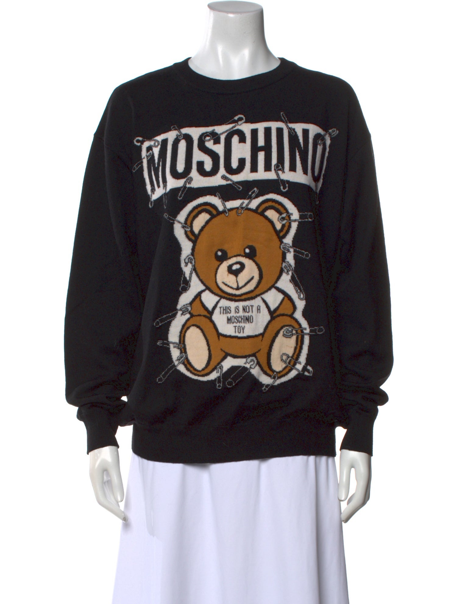 Moschino Couture Virgin Wool Graphic Print Sweater