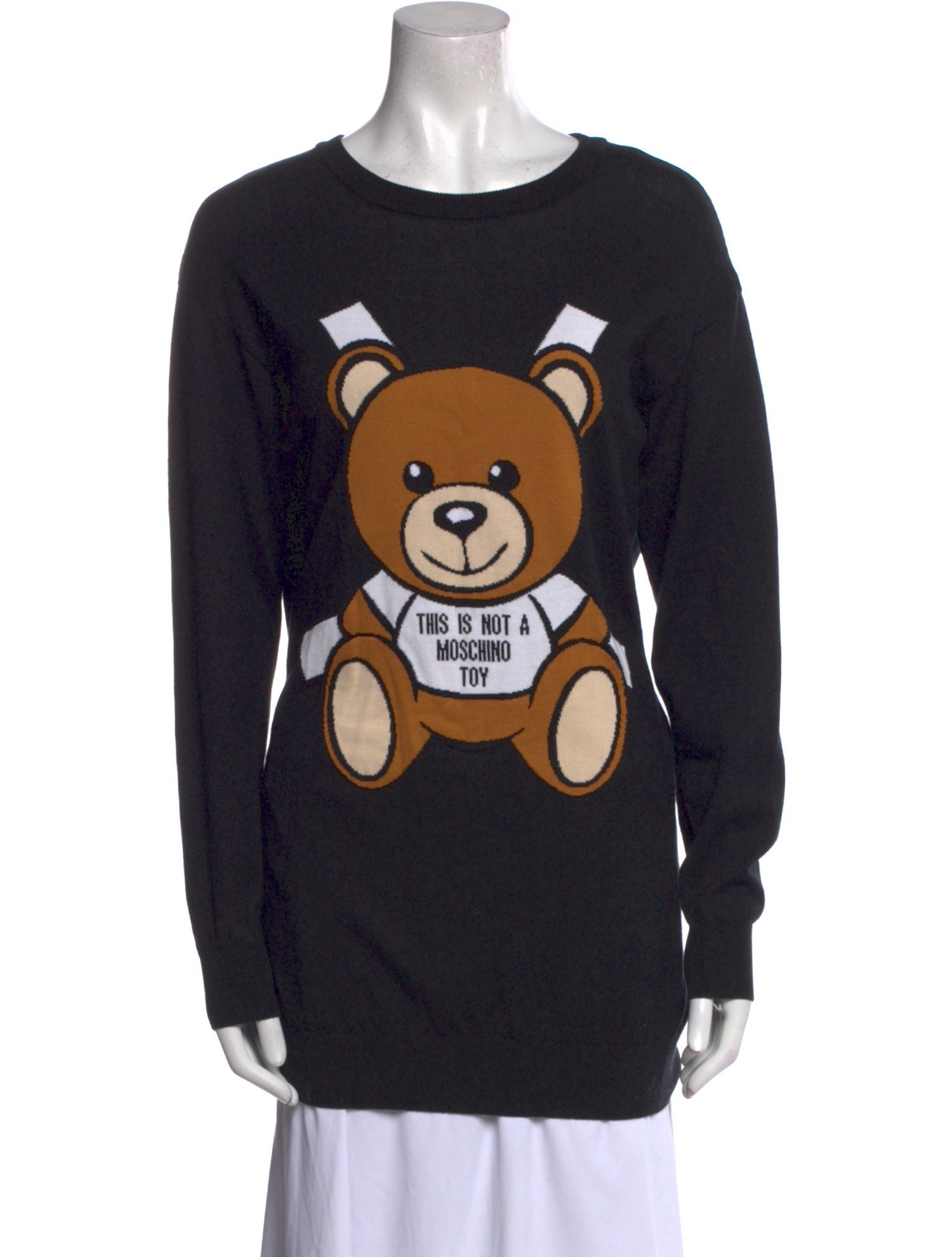 Moschino Couture Graphic Print Scoop Neck Sweater
