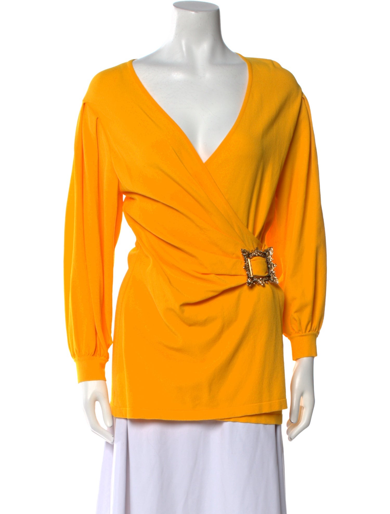 Moschino Couture V-Neck Long Sleeve Top