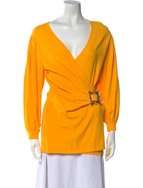 Moschino Couture V-Neck Long Sleeve Top