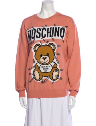 Moschino Couture Virgin Wool Graphic Print Sweater