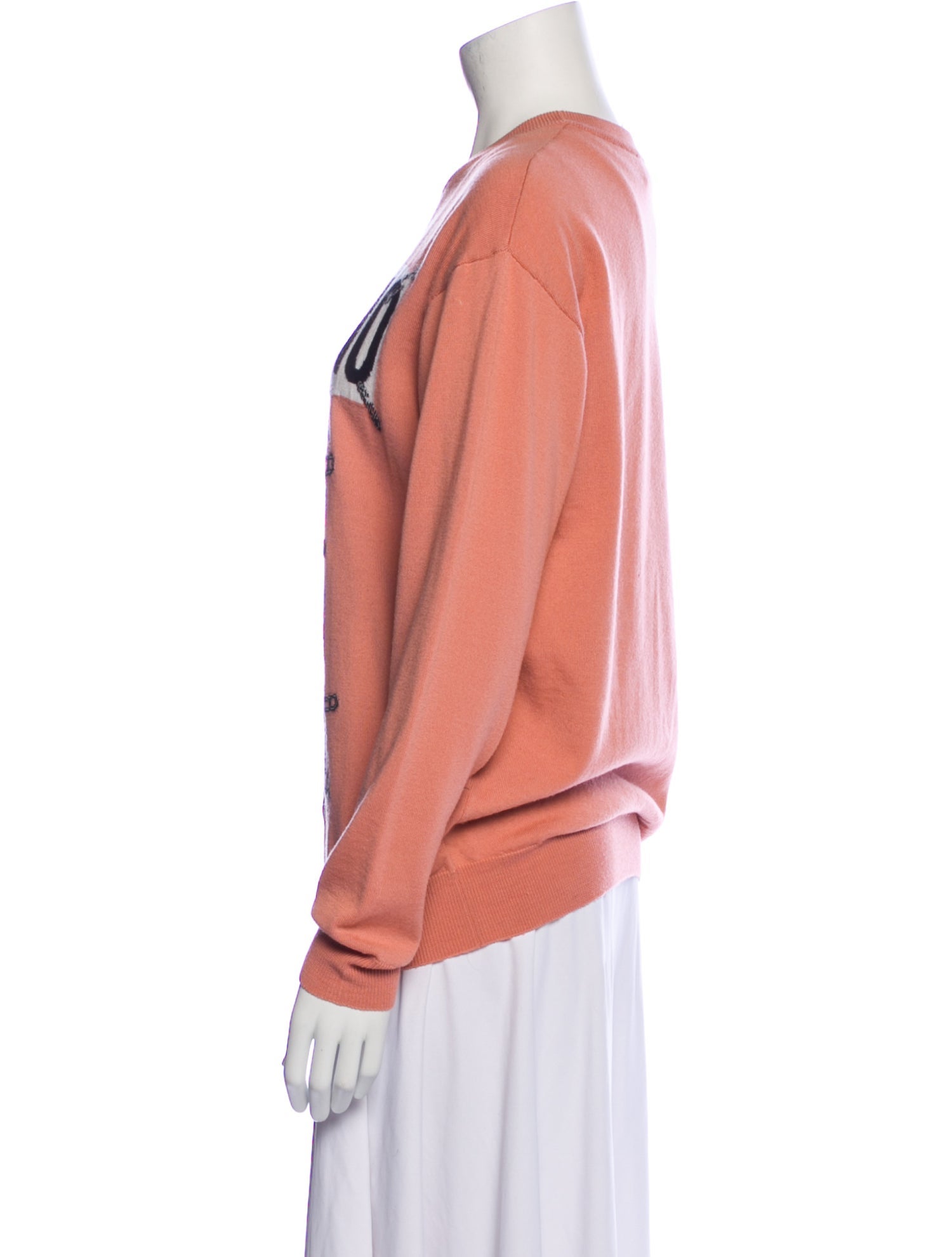 Moschino Couture Virgin Wool Graphic Print Sweater