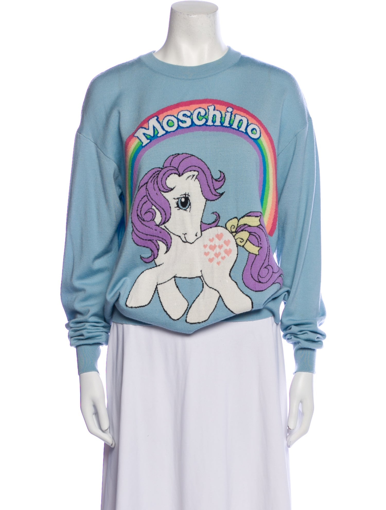 Moschino Couture Virgin Wool Graphic Print Sweater