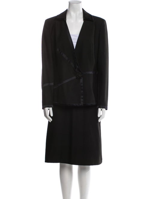 Moschino Couture Wool Whipstitch Trim Skirt Suit