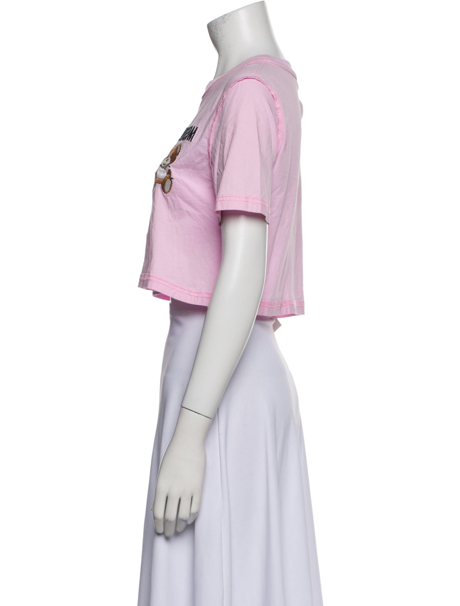 Moschino Couture Graphic Print Crew Neck Crop Top