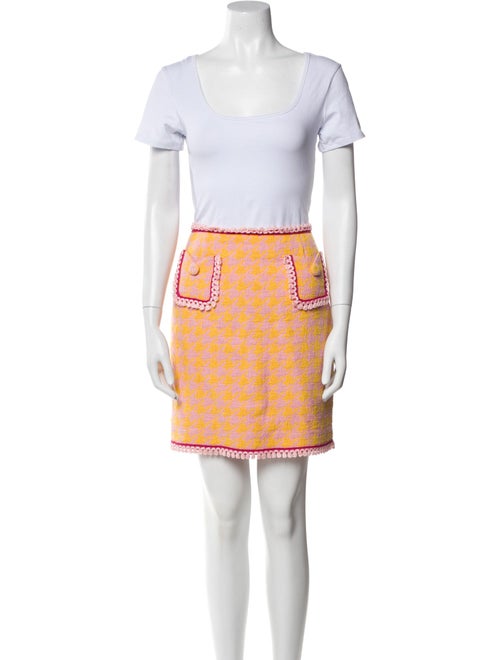 Moschino Couture Printed Fringe Trim Accent Skirt Suit