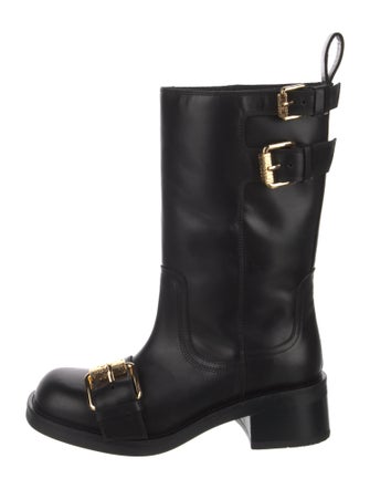 Moschino Couture Leather Moto Boots