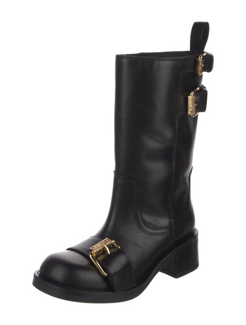 Moschino Couture Leather Moto Boots