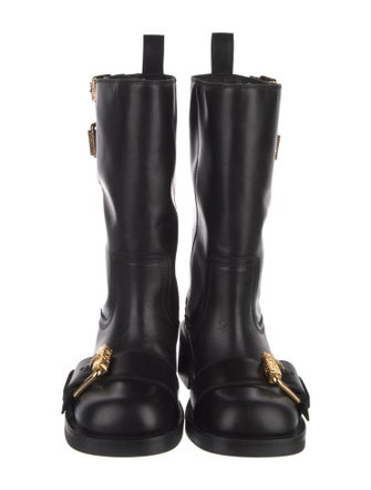Moschino Couture Leather Moto Boots