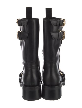 Moschino Couture Leather Moto Boots