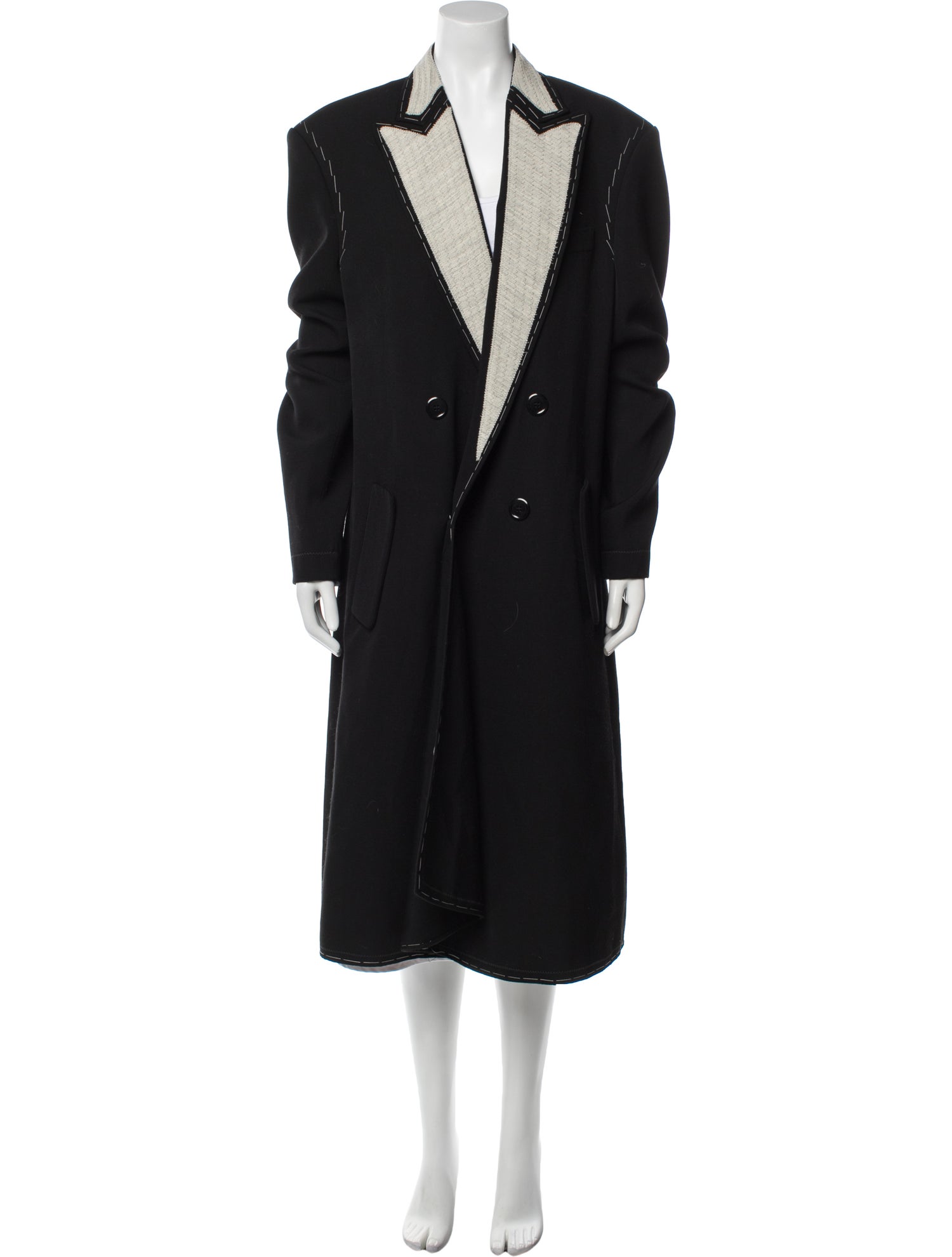 Moschino Couture Virgin Wool Trench Coat