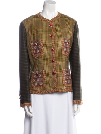 Moschino Couture Virgin Wool Houndstooth Print Evening Jacket