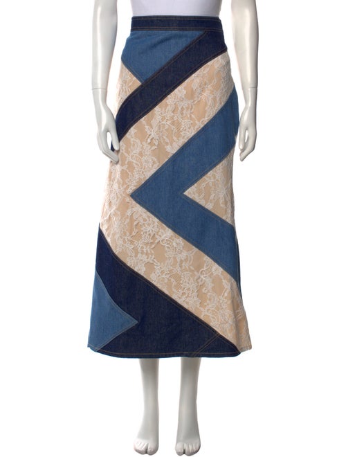 Moschino Couture Colorblock Pattern Midi Length Skirt