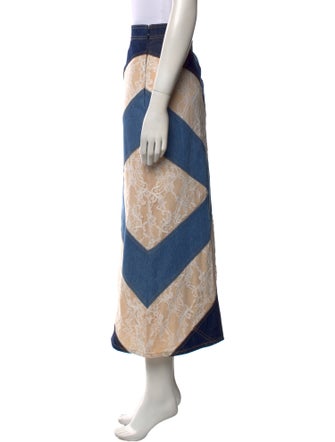 Moschino Couture Colorblock Pattern Midi Length Skirt